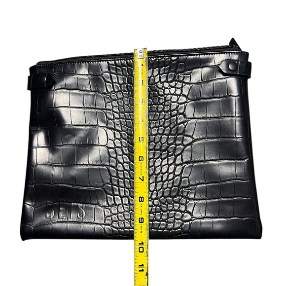 BEIS Faux Leather Croc Print Mini Zipped Bag IPad Tote Makeup Bag Travel - Picture 5 of 5